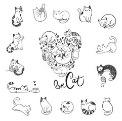 Cute doodle cats