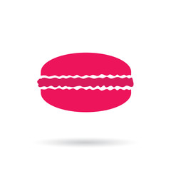 pink french macaroon icon- vector illustration