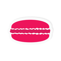 pink french macaroon icon- vector illustration