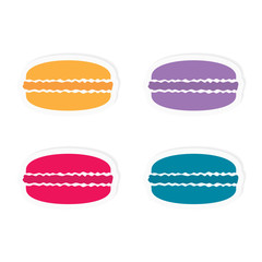 colorful french macaroons icon- vector illustration