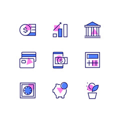 Business and finance - line design style icons set