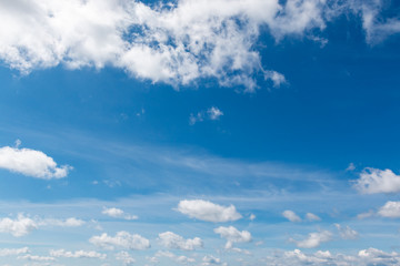 Fototapeta na wymiar white clouds in bright blue sky