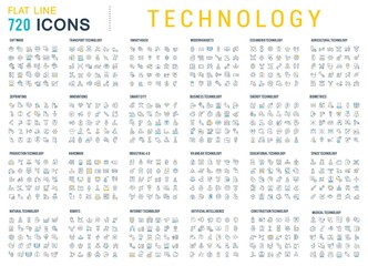 Collection Linear Icons of Technology