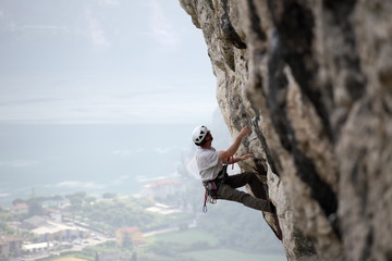 Obraz premium Sportklettern in den Felsen