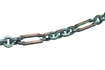 Obraz premium Chain links on the background of paving slabs