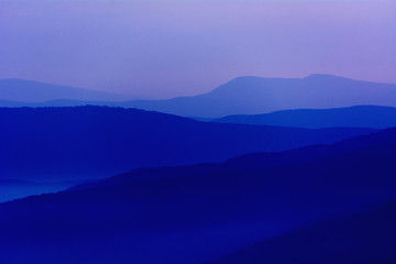 Obraz premium Crimean mountains in twilight light