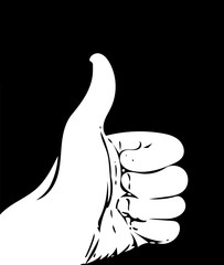 Illustration of thumb up gesture in vector