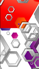 Abstract geometric background with hexagon, brights color compositions. Vector illustration