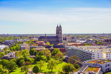 View across Magdeburg, the capital city of Saxony Anhalt