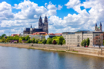Fototapeta premium View across Magdeburg, the capital city of Saxony Anhalt