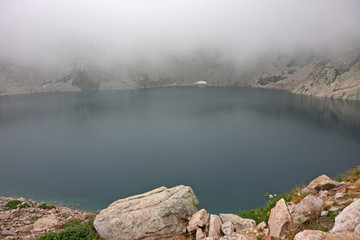 Fototapeta na wymiar Panoramic view of Lake delle Portette near the 