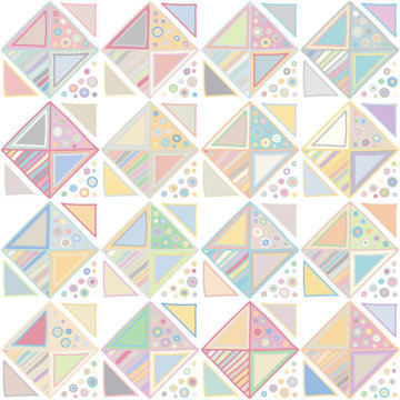 Seamless vector pattern. geometrical background with hand drawn decorative tribal elements. Print with ethnic, folk, traditional motifs. Graphic geometric illustration for wrapping, wallpaper, fabric