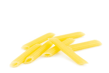pasta pennine on white background