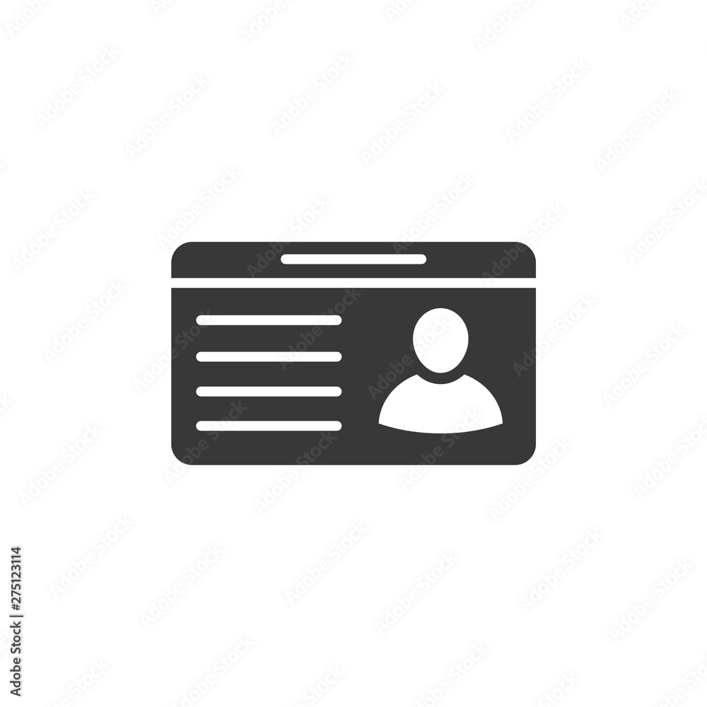 Aufkleber id card icon template black color editable. identification card symbol style vector sign isolated on