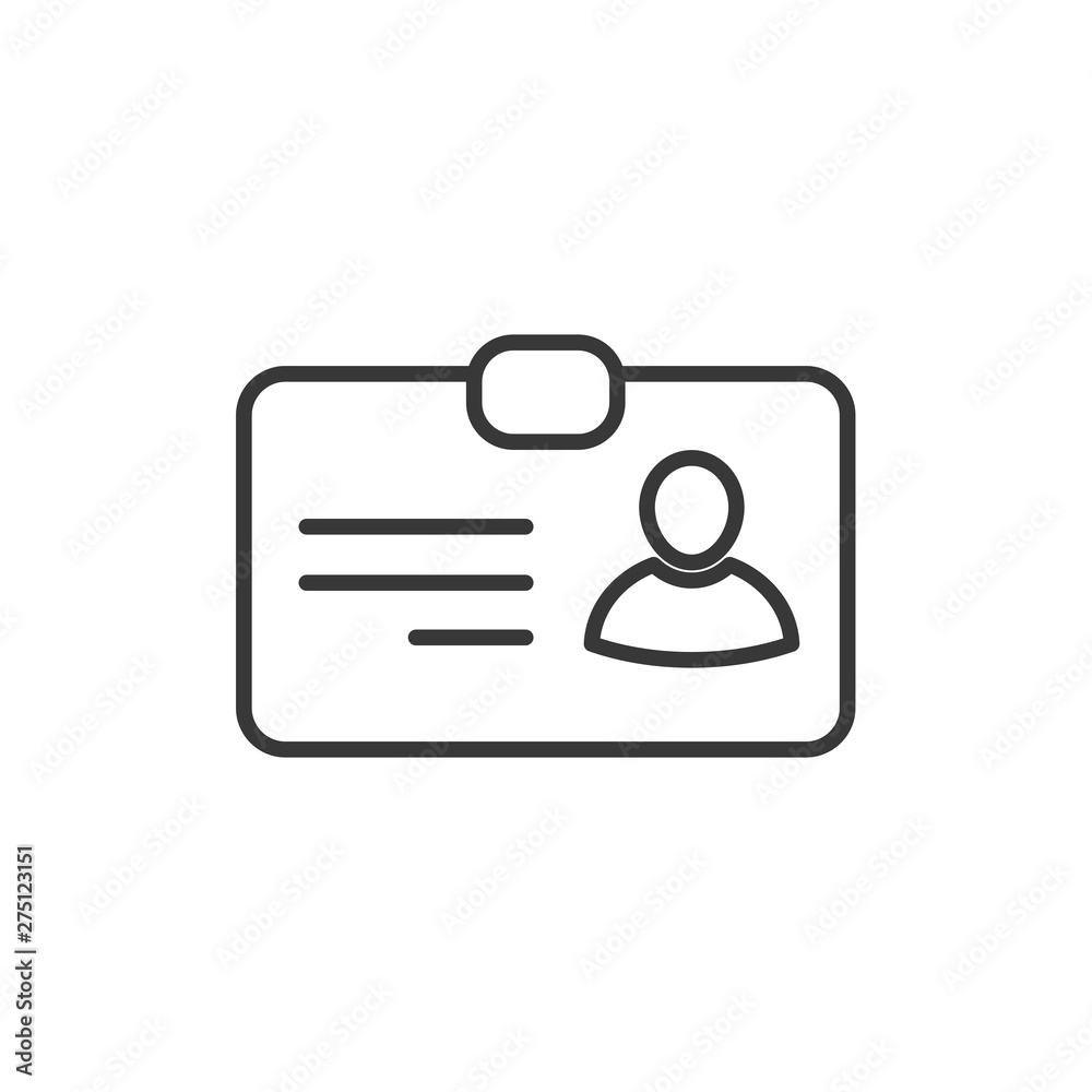 Aufkleber id card icon template black color editable. identification card symbol style vector sign isolated on