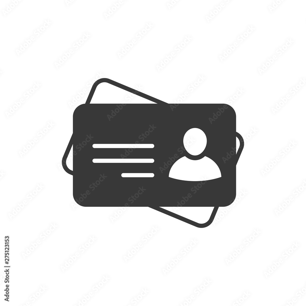Poster id card icon template black color editable. identification card symbol style vector sign isolated on