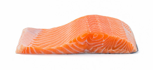 salmon raw isolated on white background