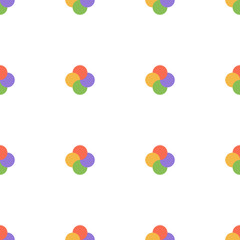 crossed color circles seamless pattern with white background. abstract vector texture for packaging, clothes, pattern on paper, wrappers