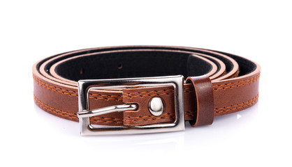 Leather belt isolated on white background