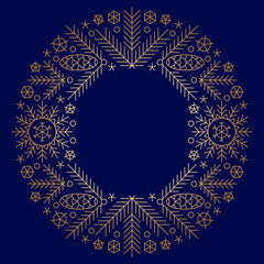 Golden Christmas wreath