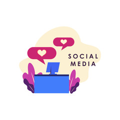 Social Media Concept Illustration For Web Template Design Illustration