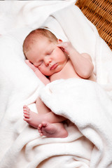 healthy newborn baby two week old sleeping