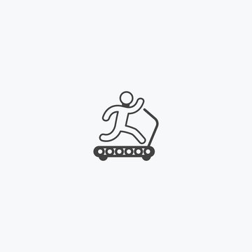 Gym trendmill line icon vector. 
