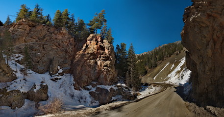Russia. mountain Altai. Roads Aktash-Ulagan in the area of the gorge 