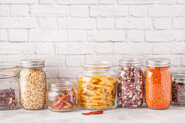 Products in  glassware. Eco friendly food storage.
