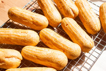 Empty eclair shells.