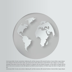 Vector paper cutting the world map