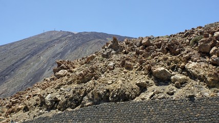 rough volcanic landscpae on teide volcano