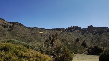 rough volcanic landscpae on teide volcano