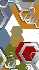 Abstract geometric background with hexagon, middle ages color composition. Vector illustration
