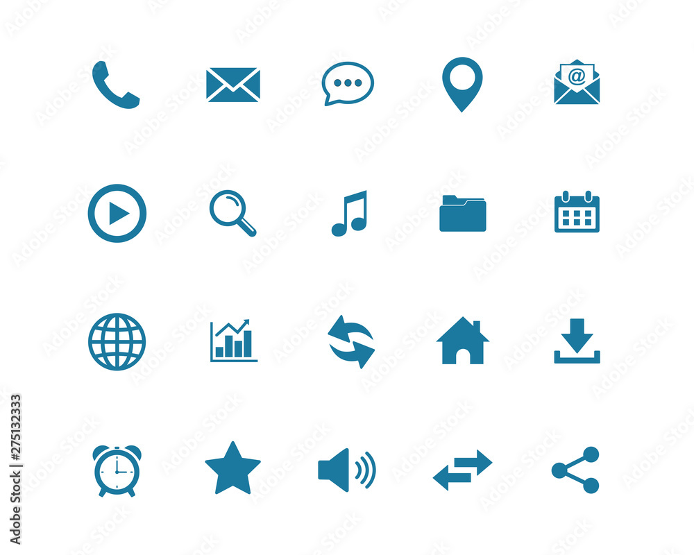 Poster web icon set. set of web icon symbol vector. computer and mobile icons