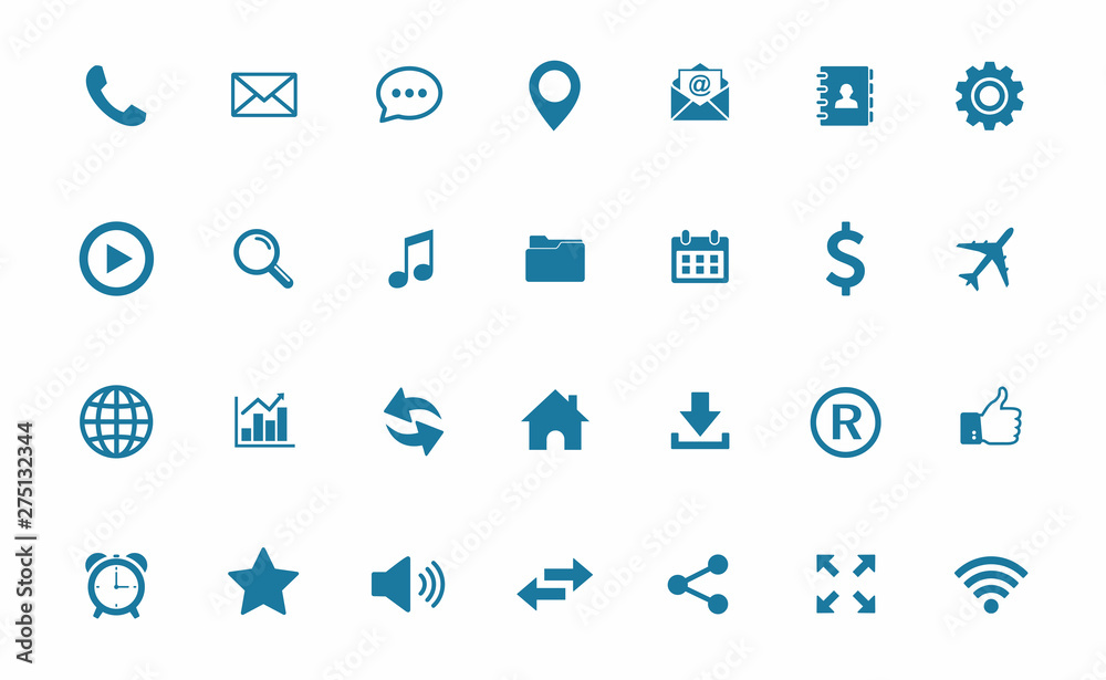 Poster web icon set. set of web icon symbol vector. computer and mobile icons
