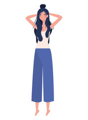 young woman with sleeping pose character