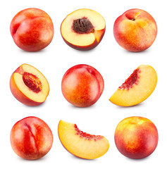 Fresh peach fruits isolated Clipping Path