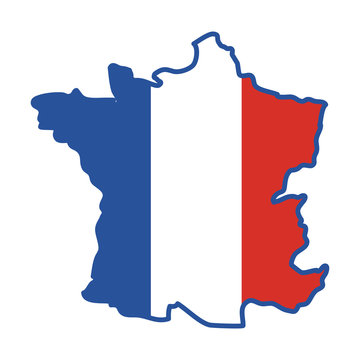 France flag and map symbol design
