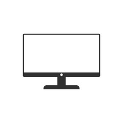 Computer monitor icon template black color editable. Flat PC style vector sign isolated on white background. Simple logo vector illustration for graphic and web design.