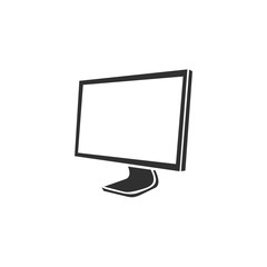 Computer monitor icon template black color editable. Flat PC style vector sign isolated on white background. Simple logo vector illustration for graphic and web design.