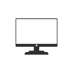 Computer monitor icon template black color editable. Flat PC style vector sign isolated on white background. Simple logo vector illustration for graphic and web design.