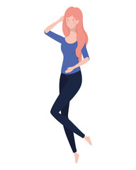 young woman with sleeping pose character