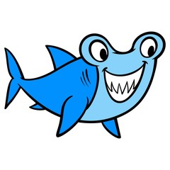 Hammerhead Shark - A vector cartoon illustration of a Hammerhead Shark mascot.