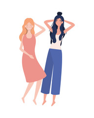 young women with sleeping pose character