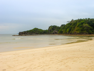 Blur Island in a Tropical Ocean Cloudy on Holidays Day.