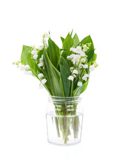 Lilly of the valley flowers bouquet isolated on white background  