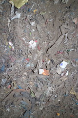 shredded waste dirty mixed plastic textiles and other