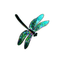 Glass dragonfly with effect of holography