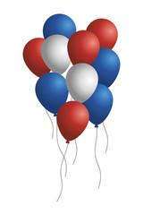 France flag balloons design vector illustration